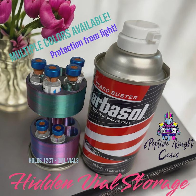Hidden Vial Organizer by Peptide Knight Cases